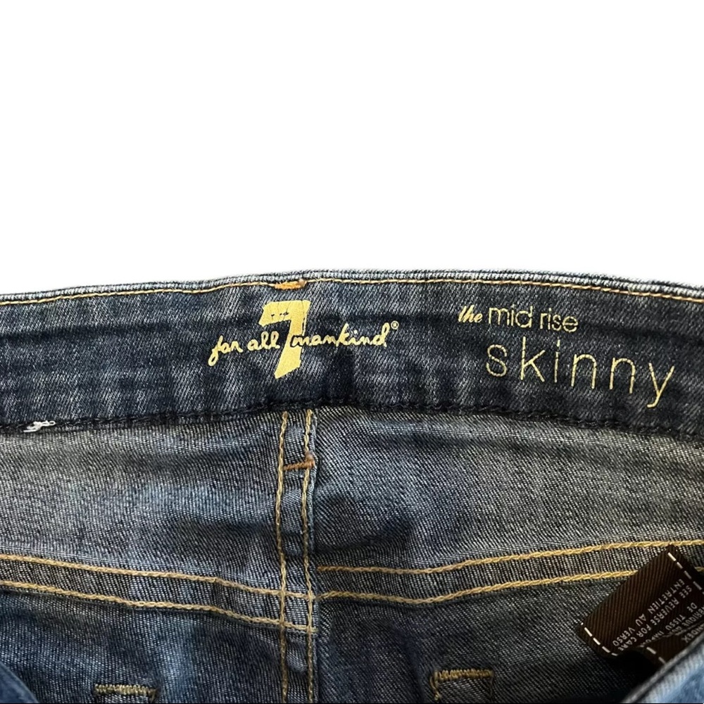7 For All Mankind The Mid Rise Skinny Jeans - Picture 6 of 7